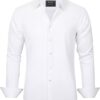 Men's Dress Shirts Solid Long Sleeve Stretch Wrinkle-Free Formal Shirt Business Casual Button Down Shirts
